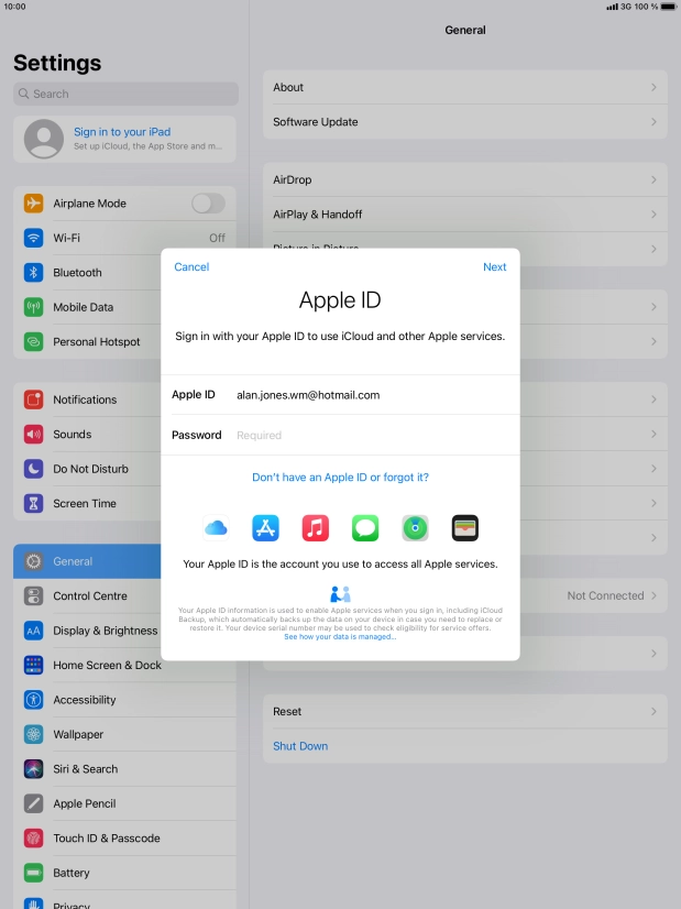 Press the field next to 