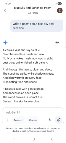 You can ask Gemini to generate a text based on your description.