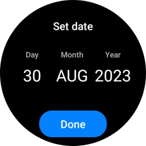 Slide your finger up or down on the screen to set the required date. Slide your finger up or down on the screen to set the required date.