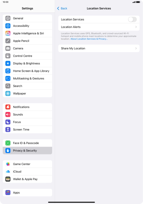 Press the indicator next to 