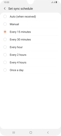 Press the required setting.