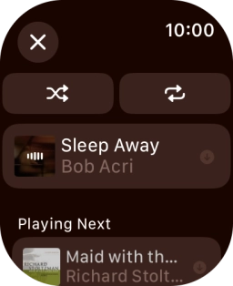 Press the shuffle icon to turn the function on or off.