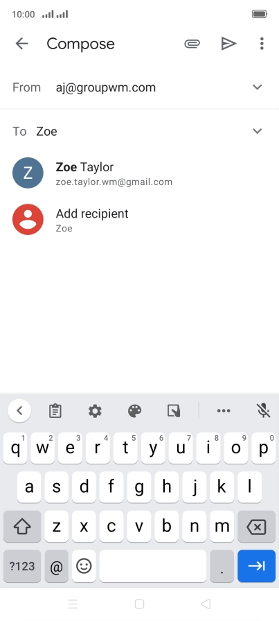 Press the required contact.