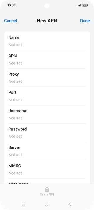 Press the field below 