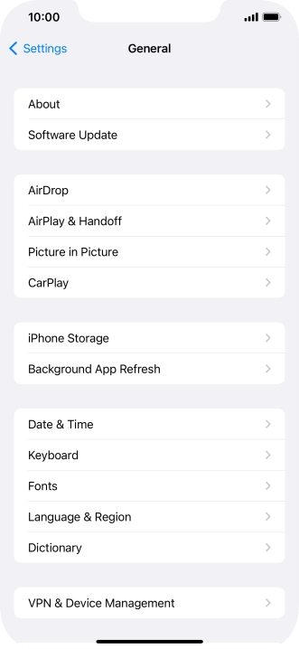 Press Software Update. If a new software version is available, it's displayed. Follow the instructions on the screen to update the phone software.
