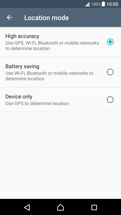 If you select High accuracy, your phone can find your exact position using the GPS satellites, the mobile network and nearby Wi-Fi networks. Satellite-based GPS requires a clear view of the sky. If you select High accuracy, your phone can find your exact position using the GPS satellites, the mobile network and nearby Wi-Fi networks. Satellite-based GPS requires a clear view of the sky.