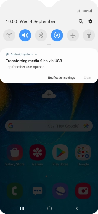 Press Tap for other USB options..