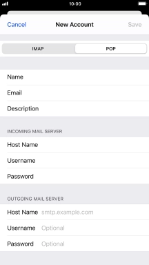 Press Host Name and key in the name of your email provider's outgoing server. Please note that if you can't send email messages when using your email provider's outgoing server, key in smtp.vodafone.net.au (Vodafone's outgoing server).
