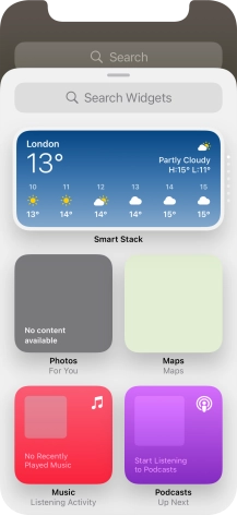Press the required widget.