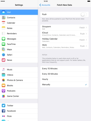 If you turn off the function, press the required setting.