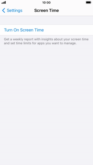 Press Turn On Screen Time.