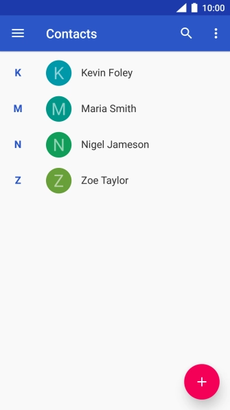 Press the new contact icon.