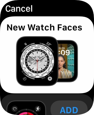 Turn the Digital Crown to see the different watch faces. Turn the Digital Crown to see the different watch faces.