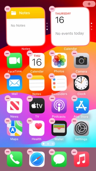 Press the home screen icon.