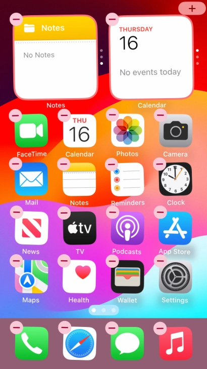 Press the home screen icon.