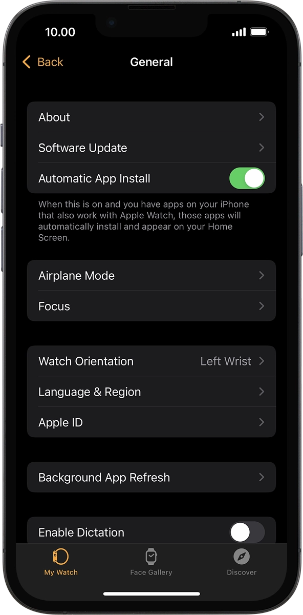 On your phone: Press Software Update. If a new software version is available, it's displayed. Follow the instructions on the screen to update the Apple Watch software.