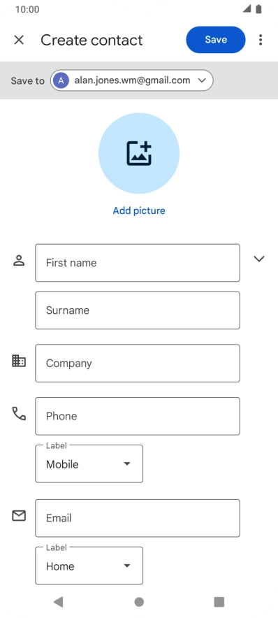 Press First name and key in the required first name.
