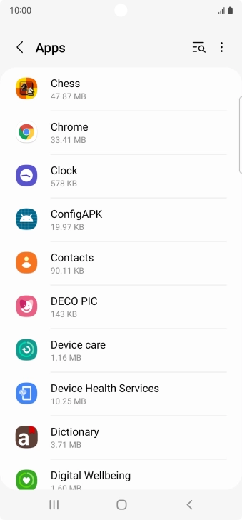 Press the required app.