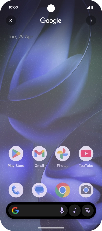 Press the music icon to start searching.