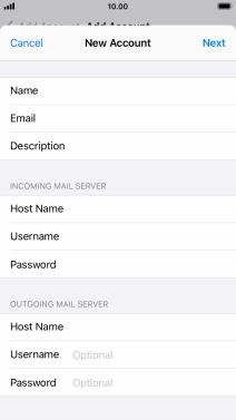 Press Username and key in the username for your email account. Please note that if you're using Vodafone's outgoing server, leave the username field empty. Press Username and key in the username for your email account. Please note that if you're using Vodafone's outgoing server, leave the username field empty.