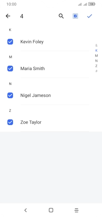 Press the confirm icon.