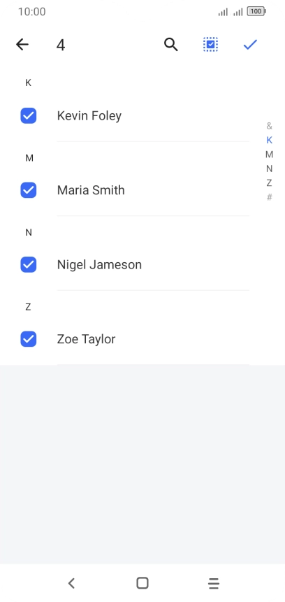 Press the confirm icon.