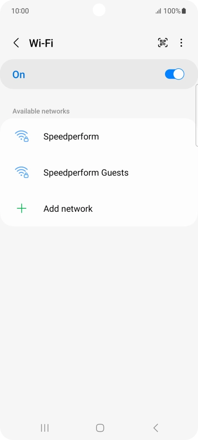 Press the required Wi-Fi network.