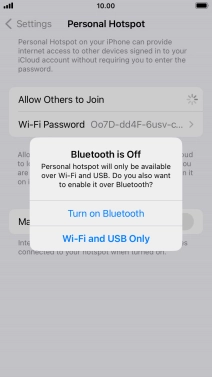 If Wi-Fi is turned on, press Wi-Fi and USB Only.