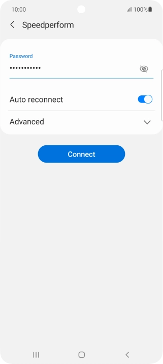 Key in the password for the Wi-Fi network and press Connect.