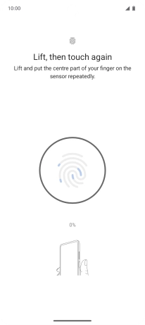 Follow the instructions on the screen to create the phone lock code using your fingerprint. Follow the instructions on the screen to create the phone lock code using your fingerprint.