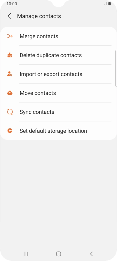 Press Import or export contacts.