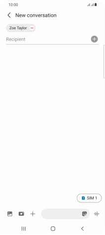 Press the text input field and write the text for your text message.