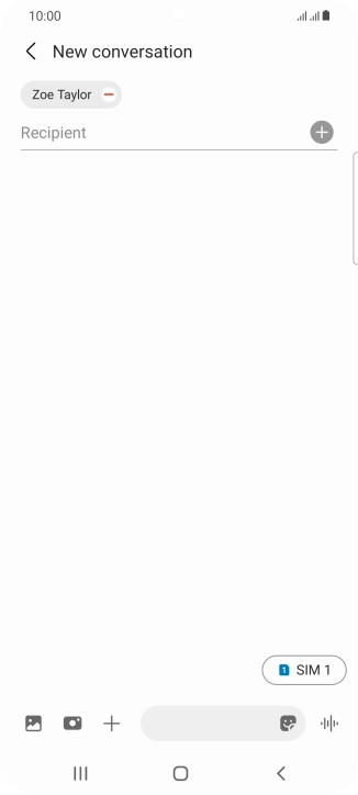 Press the text input field and write the text for your text message.
