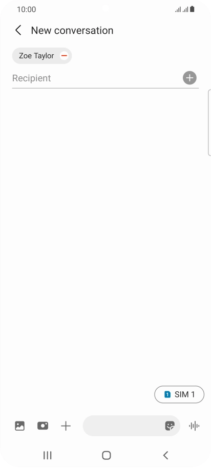 Press the text input field and write the text for your text message.