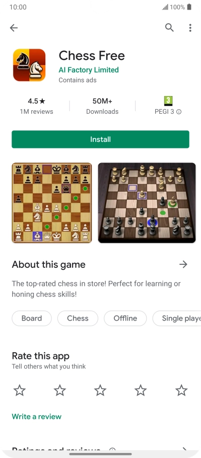 Press Install and follow the instructions on the screen to install the app.