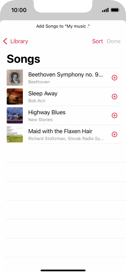 Go to the required category and press the required audio file.