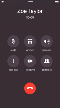 Press the end call icon to end the call.