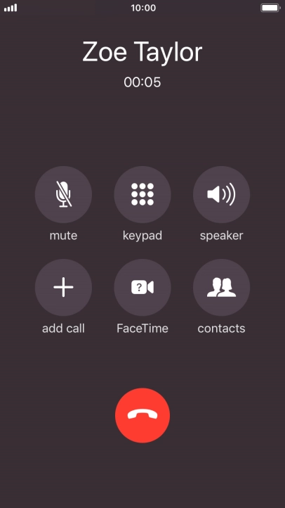 Press the end call icon to end the call.