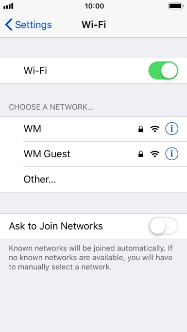 Press the required Wi-Fi network and key in the password for the Wi-Fi network.