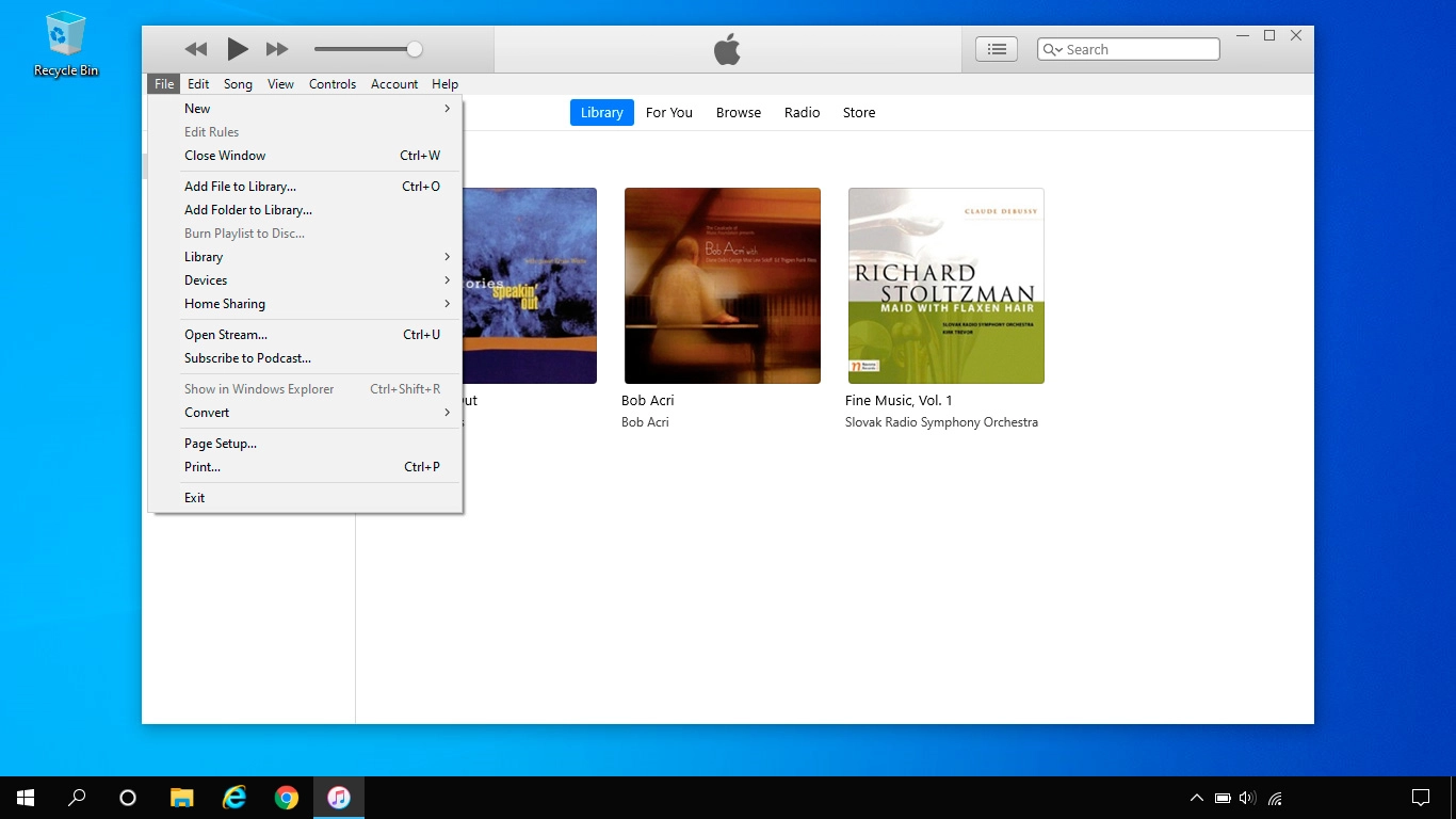 Click Add File to Library... to add one file at a time.