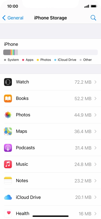 Press the required app.