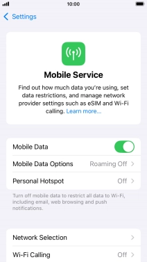 Press Mobile Data Options.