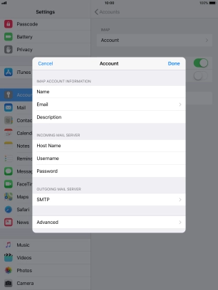 Press SMTP. Press SMTP.