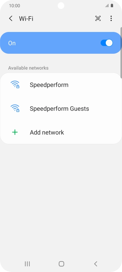 Press the required Wi-Fi network.