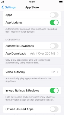 Press the indicators next to the required content types to turn the function on or off.