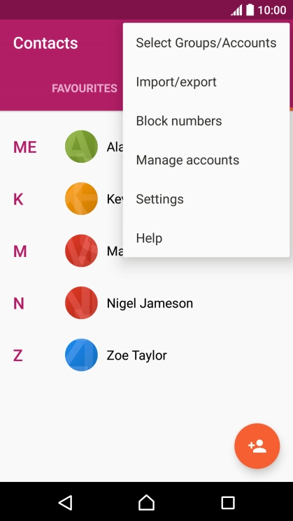 Press Import/export.