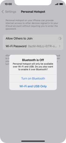 If Wi-Fi is turned on, press Wi-Fi and USB Only.