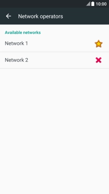 Press the required network.