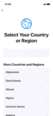 Press the required country or area.
