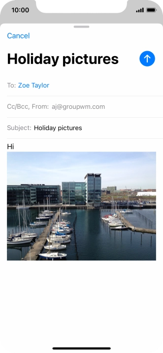 Press the send icon.